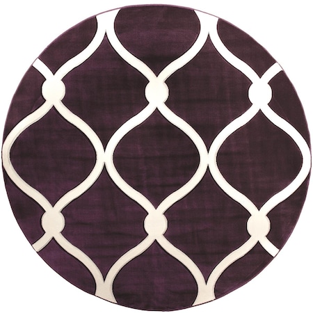 United Weavers Of America 7 ft. 10 in. Bristol Rodanthe Plum Round Rug 2050 11582 88R